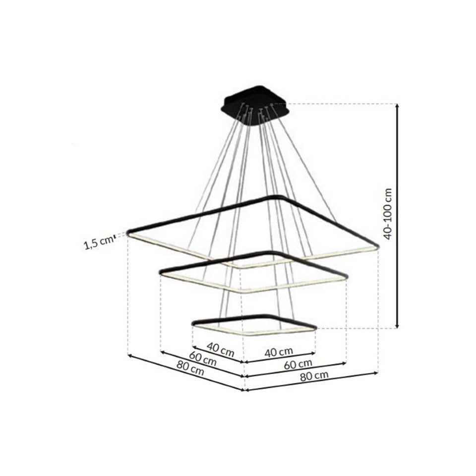 LED Pendant Lamp Nix 117W Black