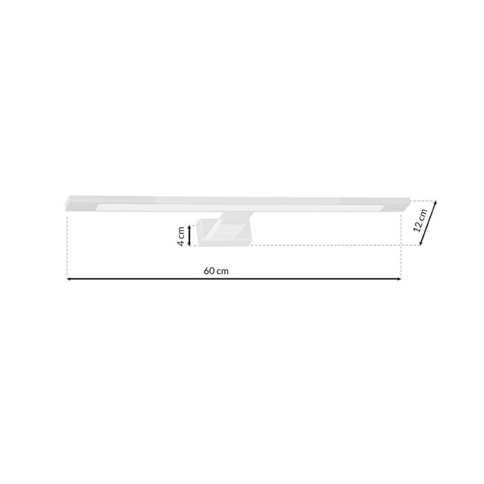 LED Απλίκα Τοίχου Shine IP44 12W 60cm Λευκό