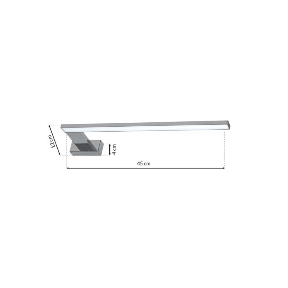 LED Wall Lamp Shine Right IP44 45cm Silver