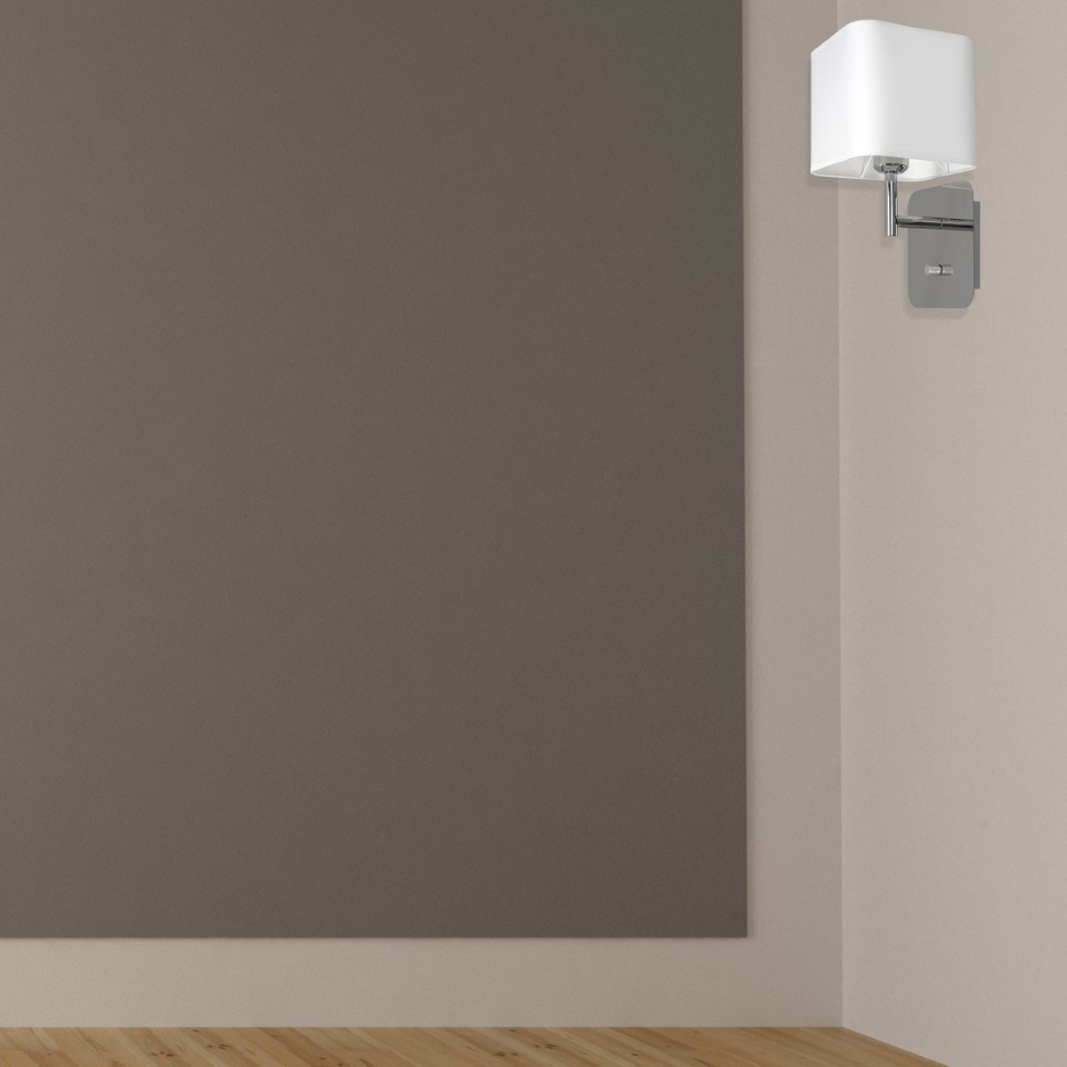 Wall Lamp Napoli with shade White Silver