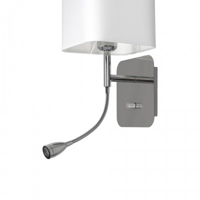 Wall Lamp Napoli Hotel with shade White Silver