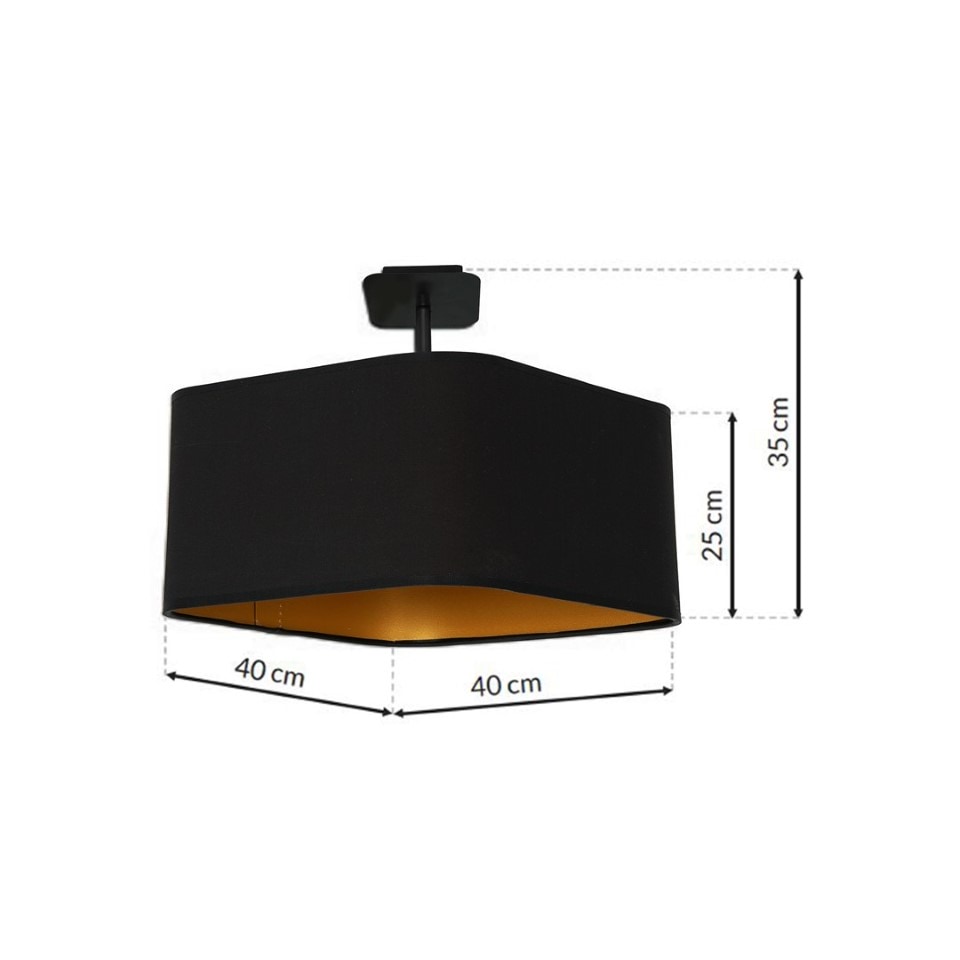 Ceiling Lamp Napoli with shade Black Gold