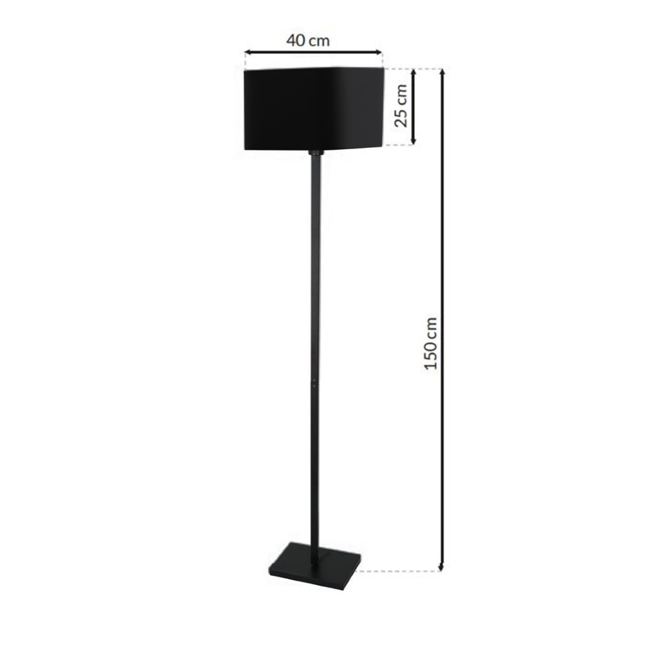 Floor Lamp Napoli with shade 150cm Black Gold