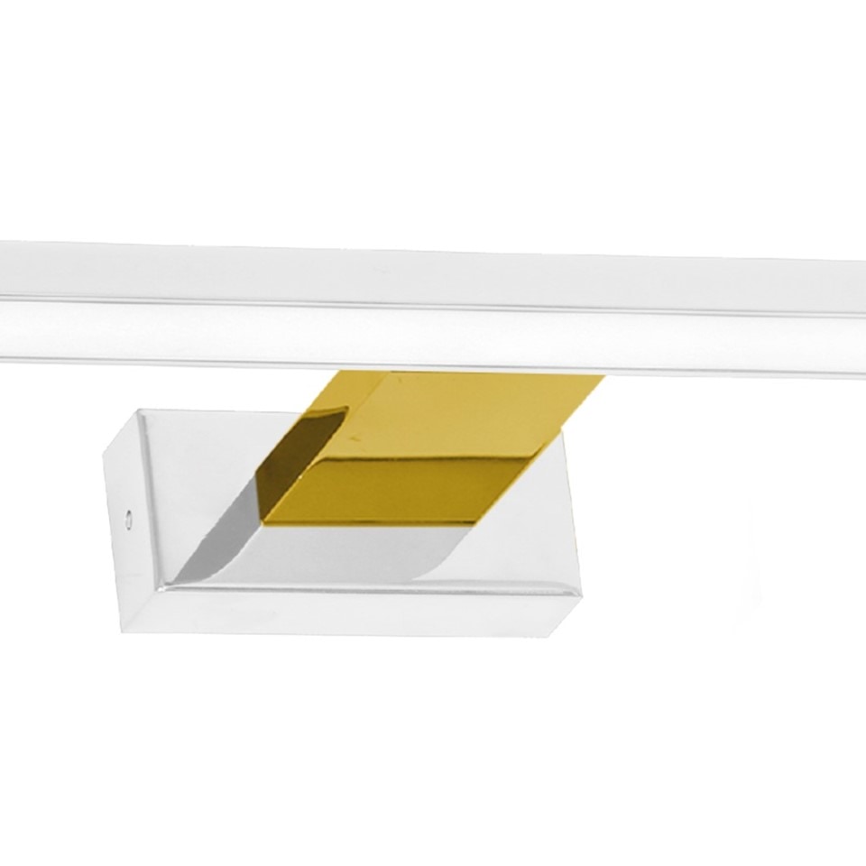 LED Απλίκα Τοίχου Shine IP44 60cm 13,8W Λευκό με Χρυσό