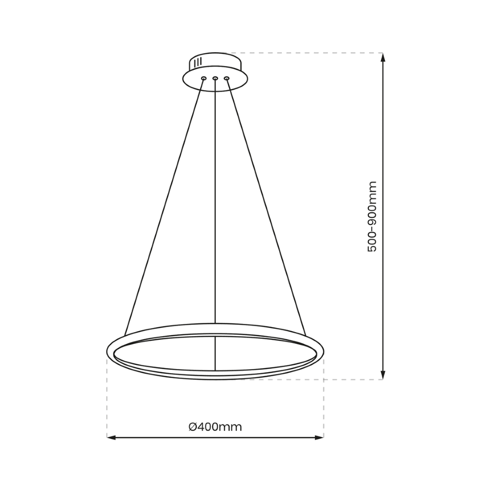 LED Κρεμαστό Φωτιστικό Rotonda 27W Ø50cm Ασημί