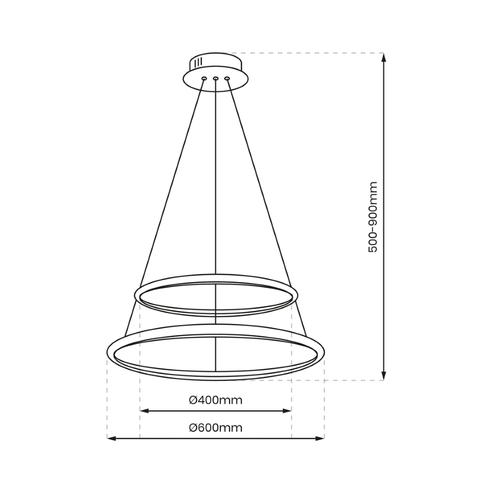 LED Κρεμαστό Φωτιστικό Rotonda 51W Ø60cm Ασημί
