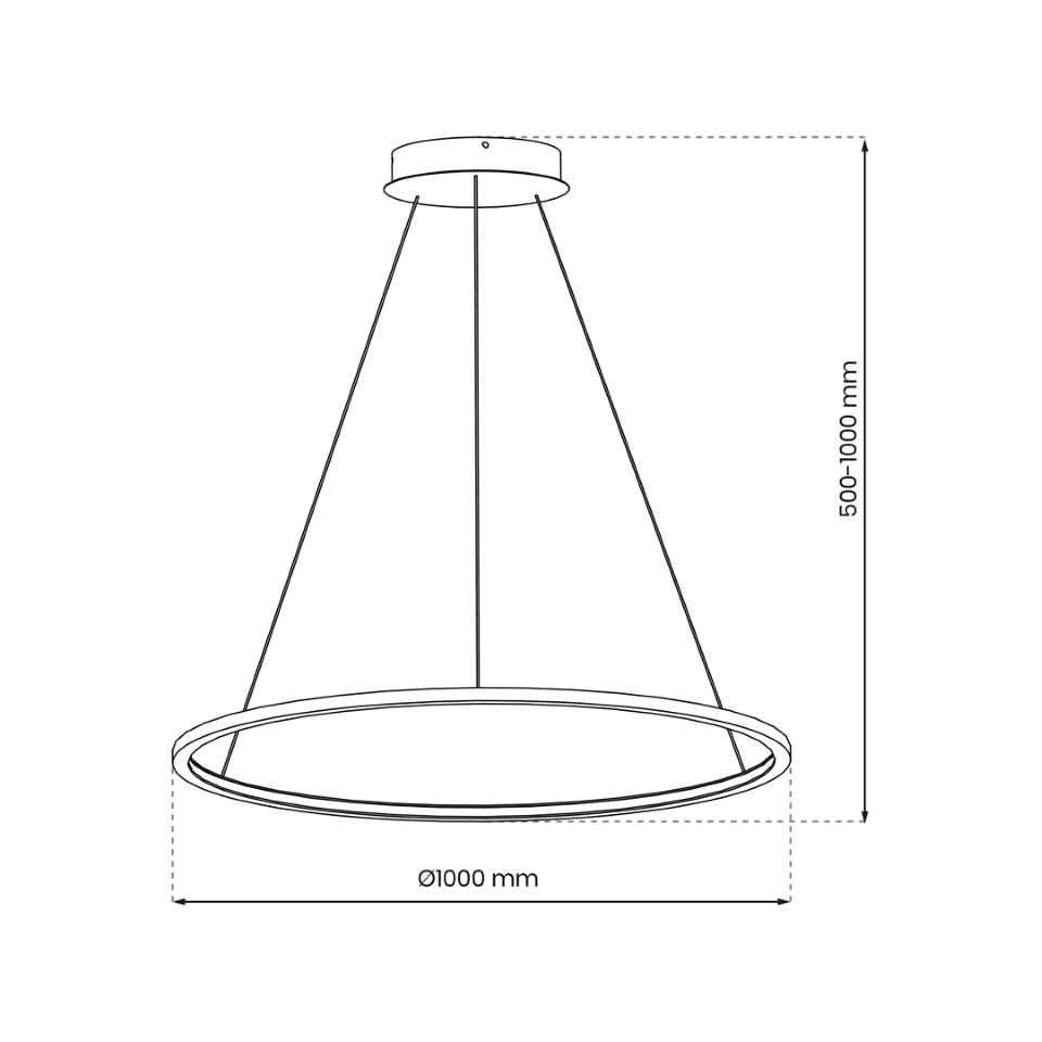 LED Κρεμαστό Φωτιστικό Saturno IP44 57W 100cm Μαύρο