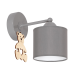 Childrens Wall Lamp Miś with shade Grey