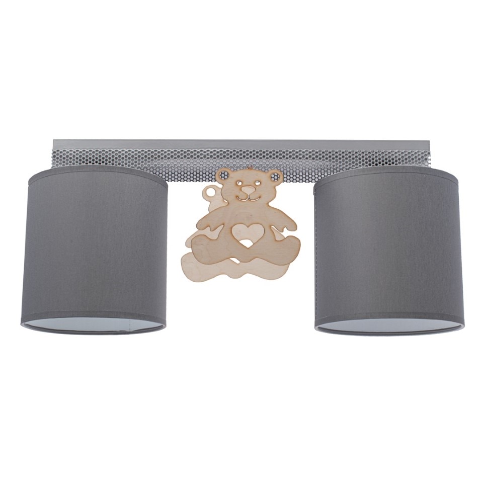 Childrens Multi-Light Ceiling Lamp Miś with shade Grey