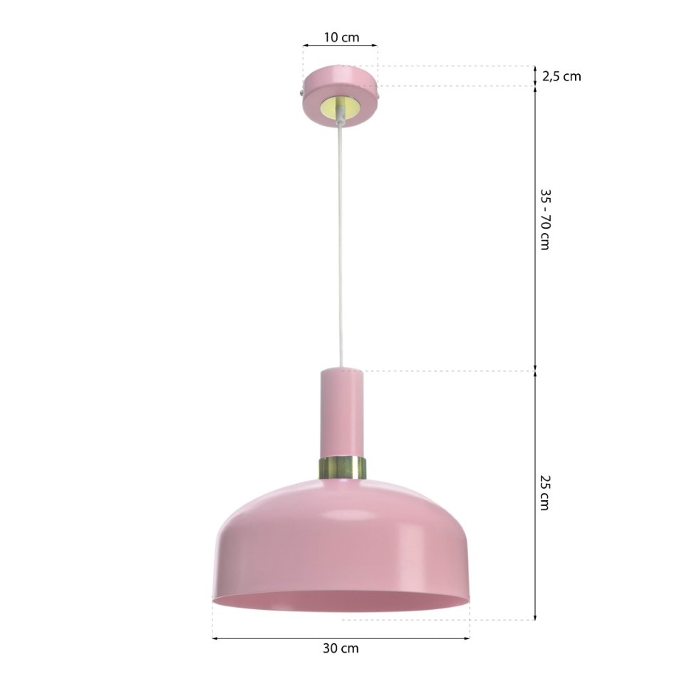 Παιδικό Κρεμαστό Φωτιστικό Malmo Ø30cm Ροζ