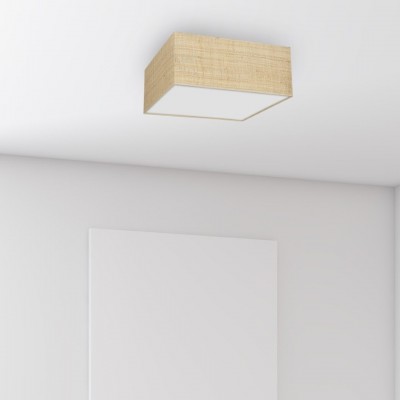 Multi-Light Ceiling Lamp Marshall with shade White Rattan