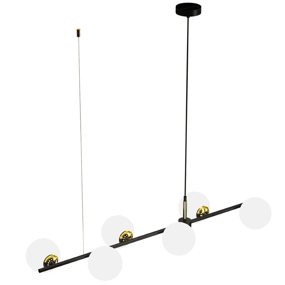 Multi-Light Pendant Lamp Pop Ø108cm 6xE14 Black Gold