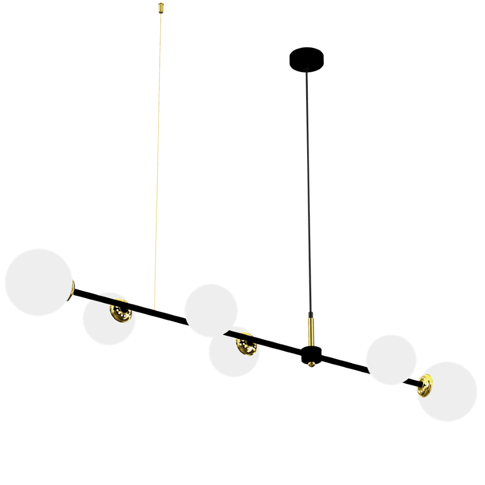 Multi-Light Pendant Lamp Pop Ø148cm 6xE14 Black Gold