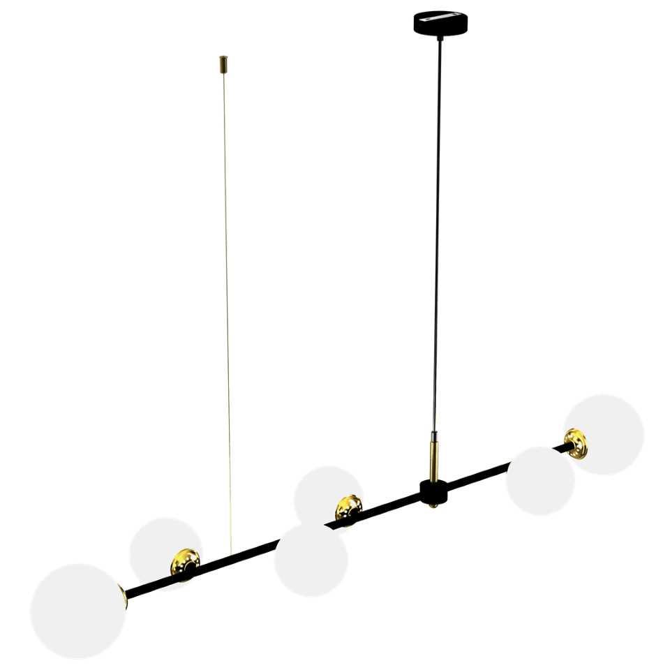 Multi-Light Pendant Lamp Pop Ø148cm 6xE14 Black Gold