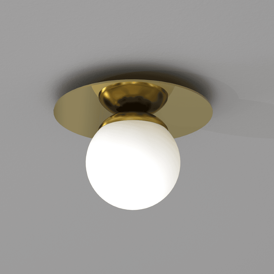 Φωτιστικό Οροφής Plato Ø25cm Λευκό με Χρυσό