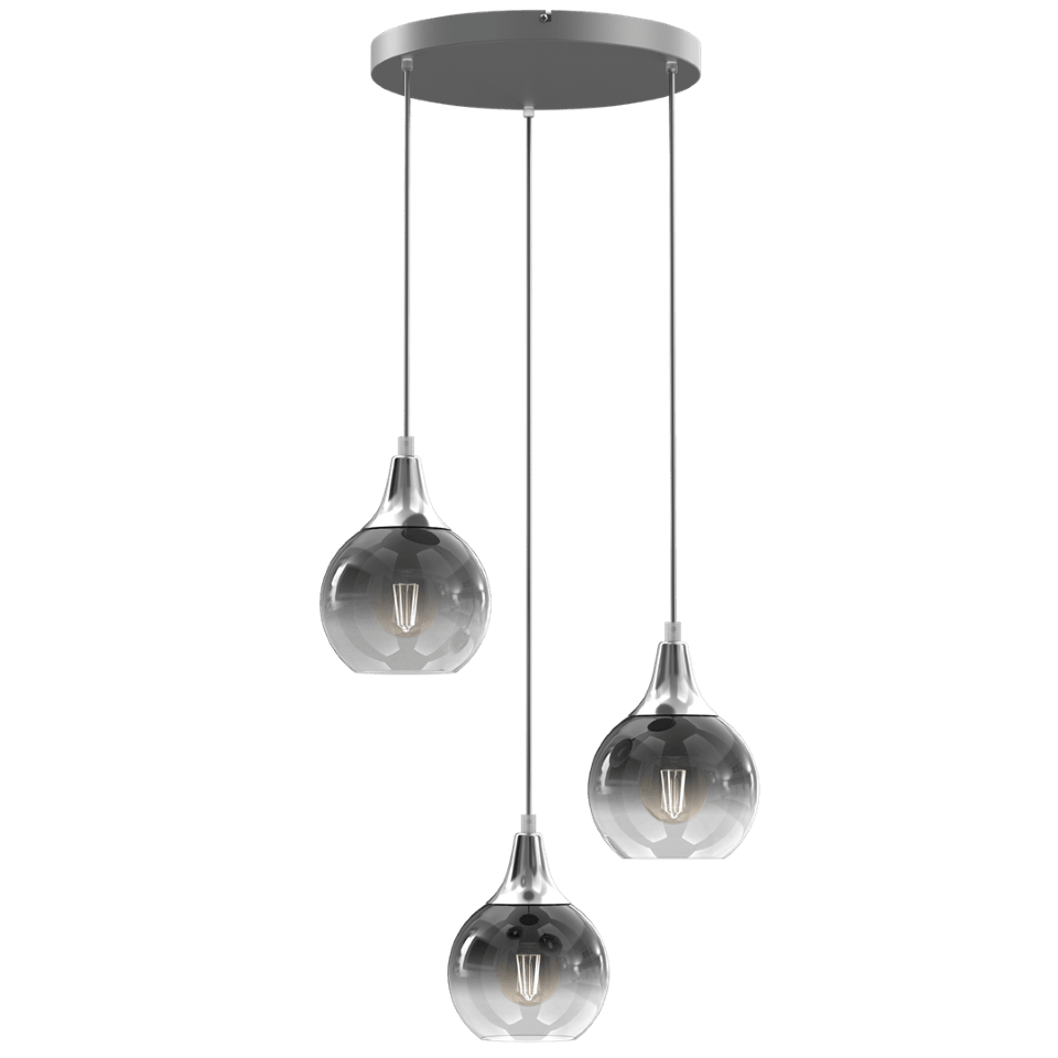 Multi-Light Pendant Lamp Monte 3xE27 Ø22cm Silver