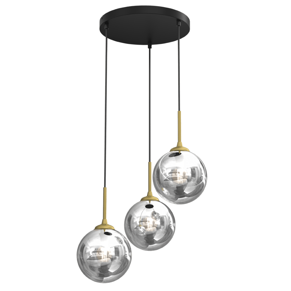 Multi-Light Pendant Lamp Reflex 3xE14 Ø40cm Black Gold