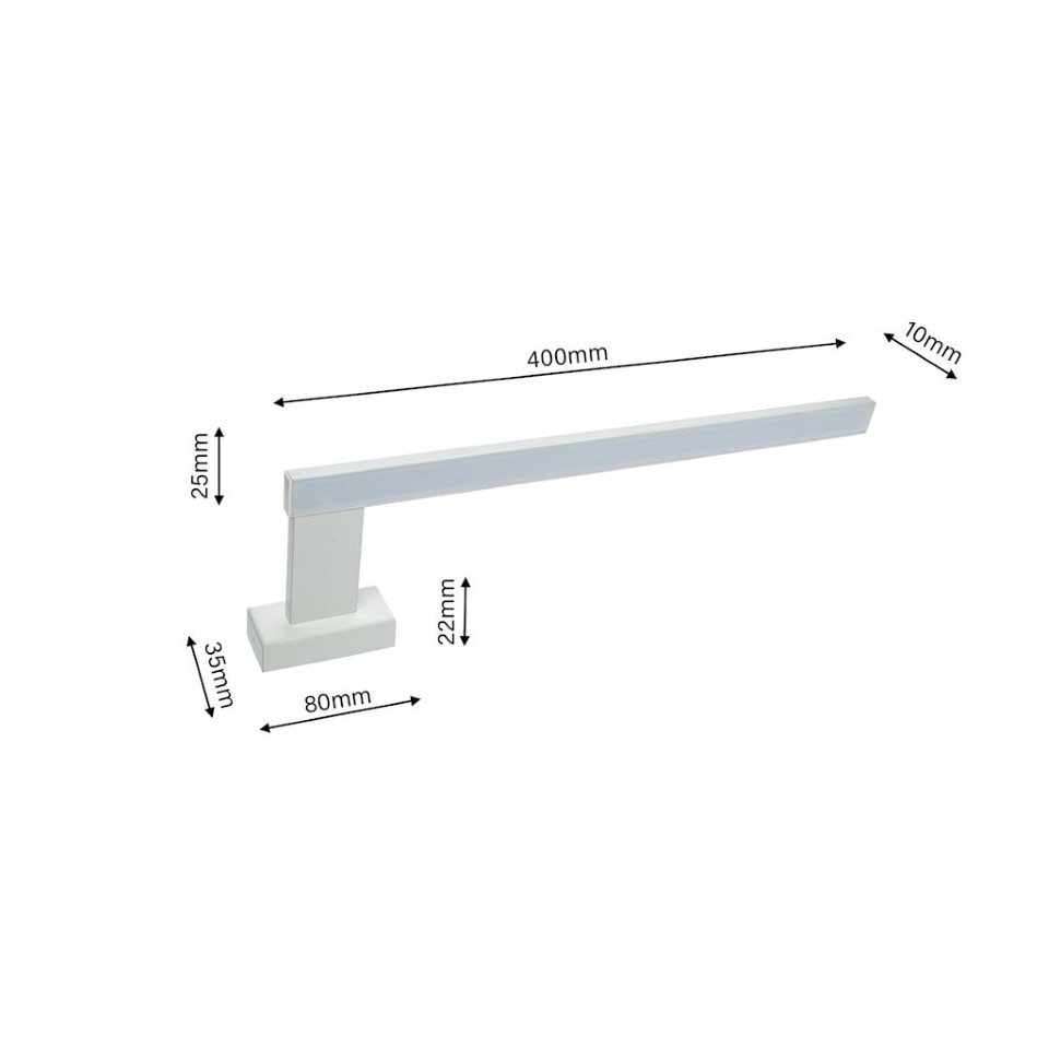 LED Απλίκα Τοίχου Shine Δεξί IP44 11W 45cm Λευκό
