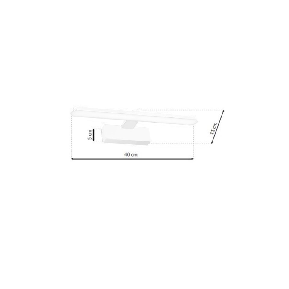 LED Απλίκα Τοίχου Splash IP44 40cm 8W Λευκό