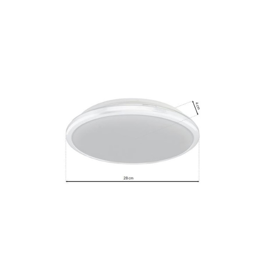 LED Φωτιστικό Οροφής Terma IP44 18W Ø28cm Λευκό