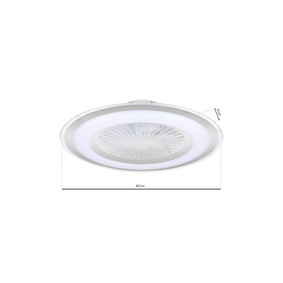 LED Ceiling Fan Zonda Ø60cm Silver