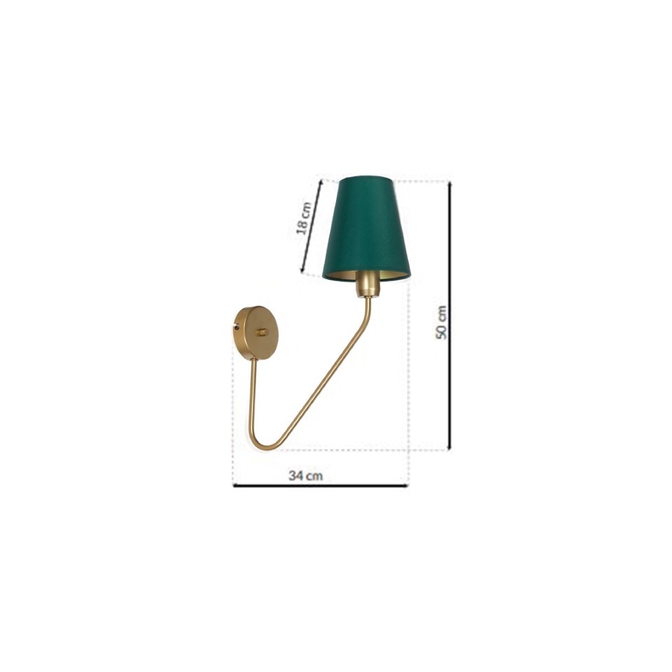 Wall Lamp Victoria with shade Brass