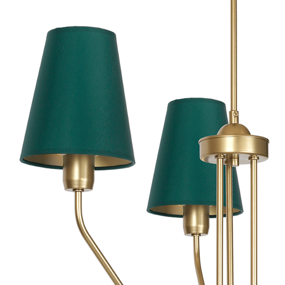 Multi-Light Pendant Lamp Victoria with shade 3xE27 Ø72cm Brass