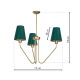 Multi-Light Pendant Lamp Victoria with shade 3xE27 Ø72cm Brass