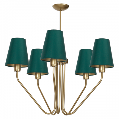 Multi-Light Pendant Lamp Victoria with shade 5xE27 Ø72cm Brass
