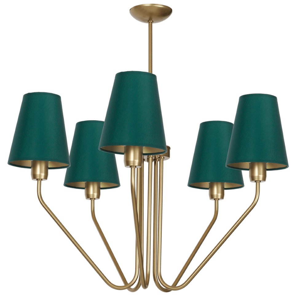 Multi-Light Pendant Lamp Victoria with shade 5xE27 Ø72cm Brass