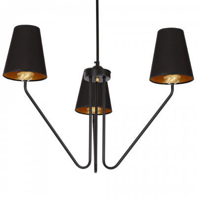 Multi-Light Pendant Lamp Victoria with shade 3xE27 Ø72cm Black