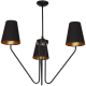 Κρεμαστό Φωτιστικό Πολύφωτο Victoria με καπέλο 3xE27 Ø72cm Μαύρο