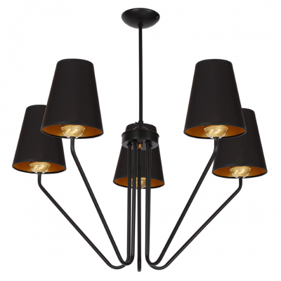 Multi-Light Pendant Lamp Victoria with shade 5xE27 Ø72cm Black