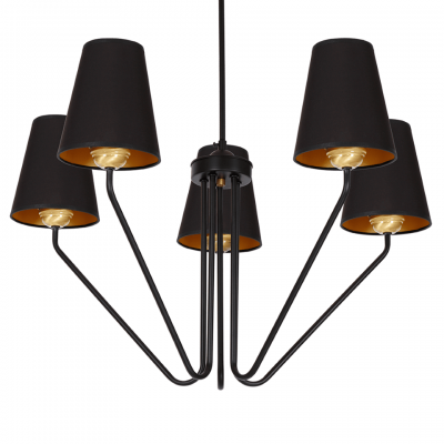 Multi-Light Pendant Lamp Victoria with shade 5xE27 Ø72cm Black