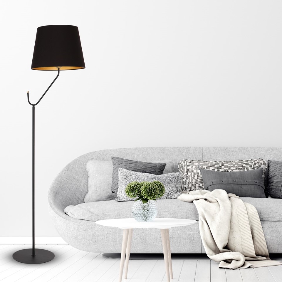 Floor Lamp Victoria with shade 170cm Black