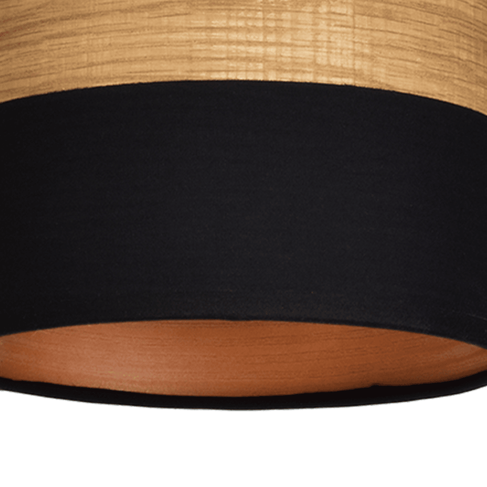 Wall Lamp Terra with shade Black Natural Wood Color