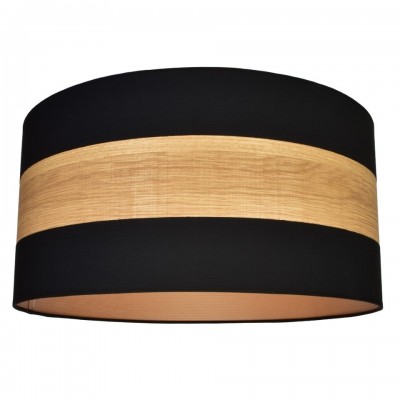 Pendant Lamp Terra with shade Black Natural Wood Color