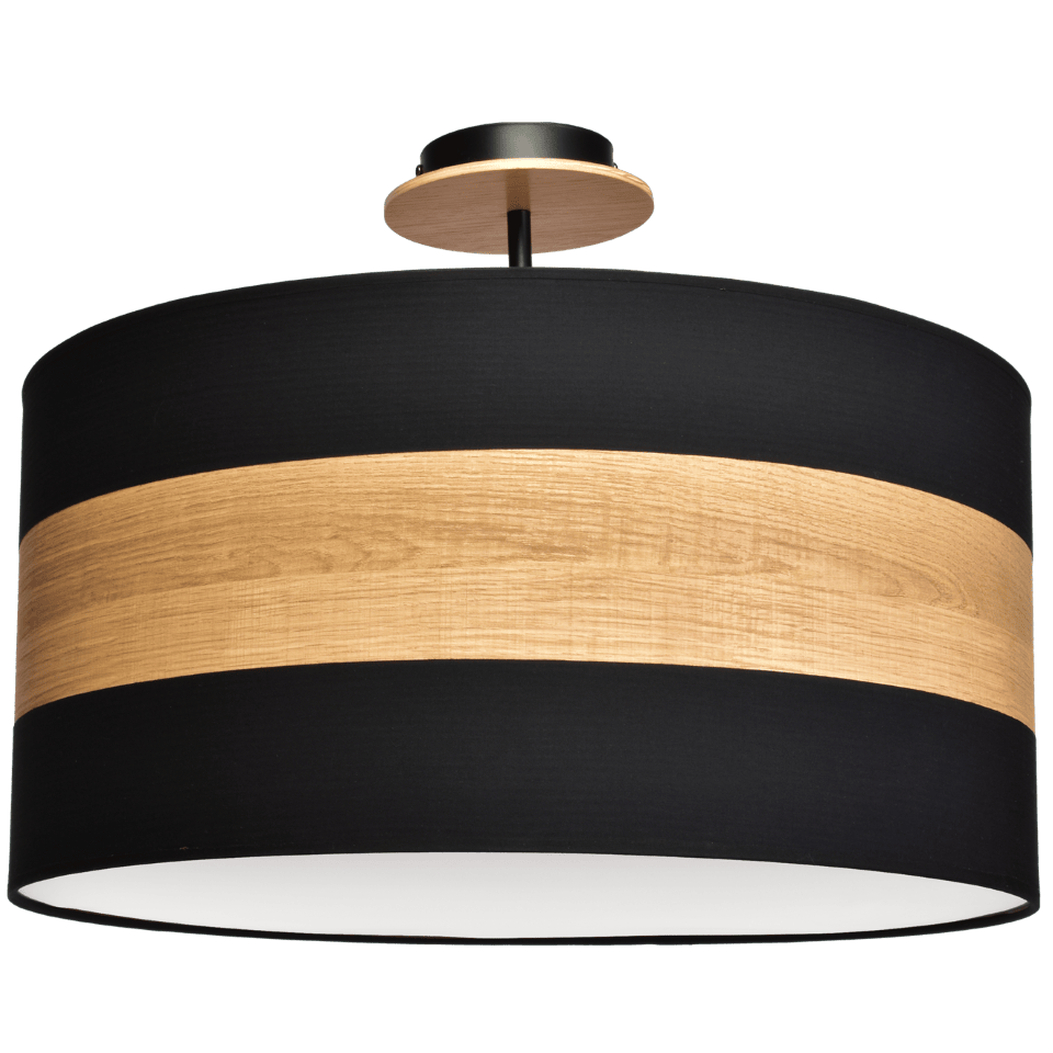 Φωτιστικό Οροφής Terra με καπέλο Μαύρο με Χρώμα Ξύλου