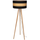 Επιδαπέδιο Φωτιστικό Terra με καπέλο 100cm Μαύρο με Χρώμα Ξύλου