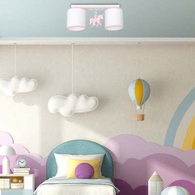 Children's Multi-Light Ceiling Lamp Uni 46cm White