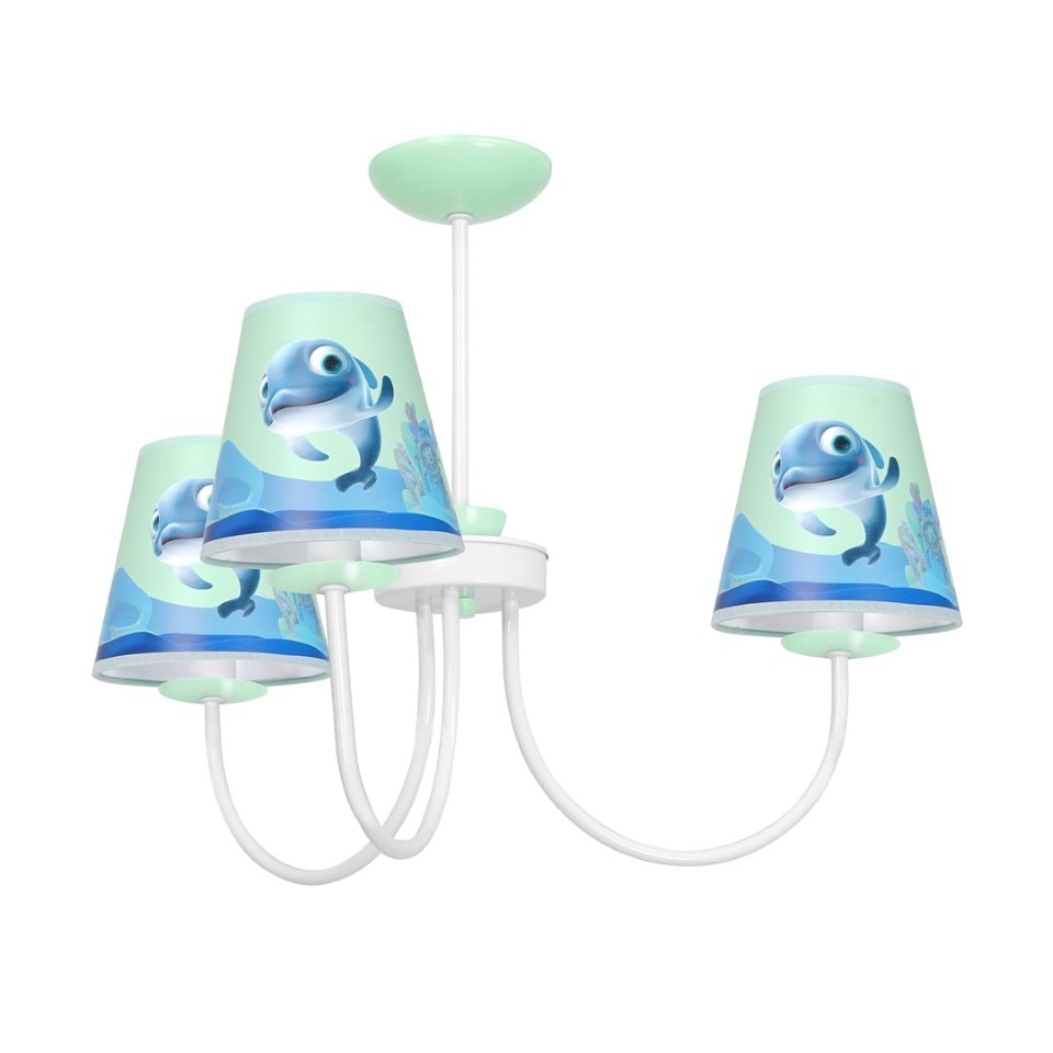 Childrens Multi-Light Pendant Lamp Delfinka Finka with shade 3xE14 Ø62cm Blue