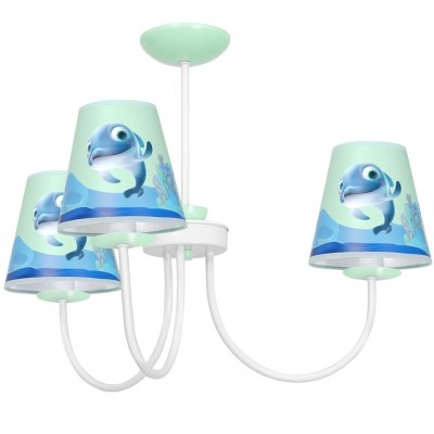 Children's Multi-Light Pendant Lamp Delfinka Finka with shade 3xE14 Ø62cm Blue