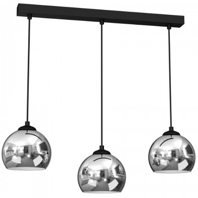 Multi-Light Pendant Lamp Toro 3xE27 Black Silver