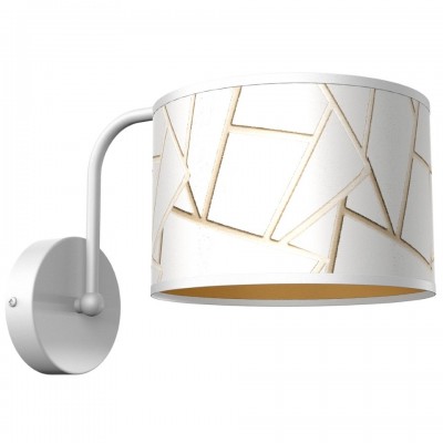 Wall Lamp Ziggy with shade White Gold