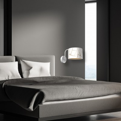 Wall Lamp Ziggy with shade White Gold