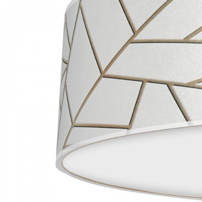 Φωτιστικό Οροφής Ziggy με καπέλο Ø60cm Λευκό με Χρυσό