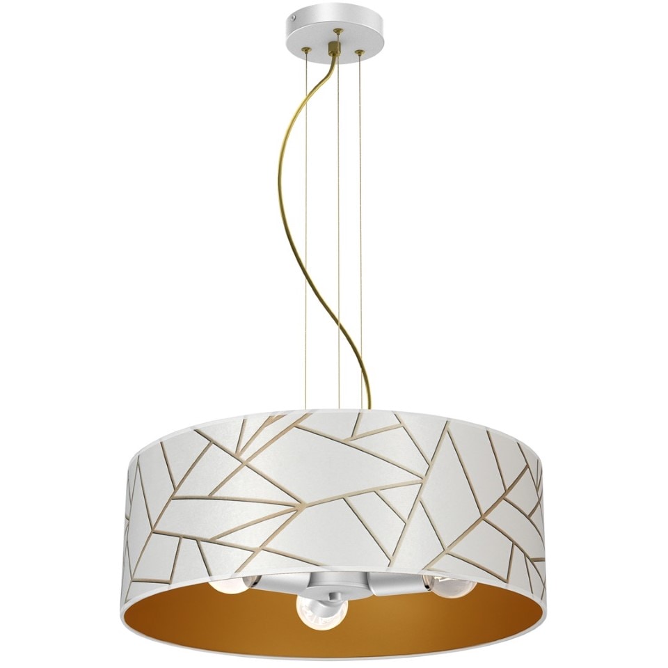Multi-Light Pendant Lamp Ziggy with shade 3xE27 Ø50cm White Gold
