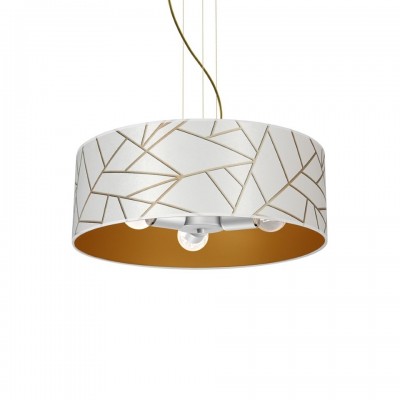 Multi-Light Pendant Lamp Ziggy with shade 3xE27 Ø50cm White Gold