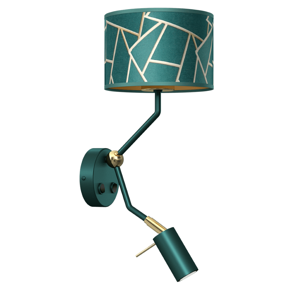 Wall Lamp Ziggy Hotel with shade Gold Green
