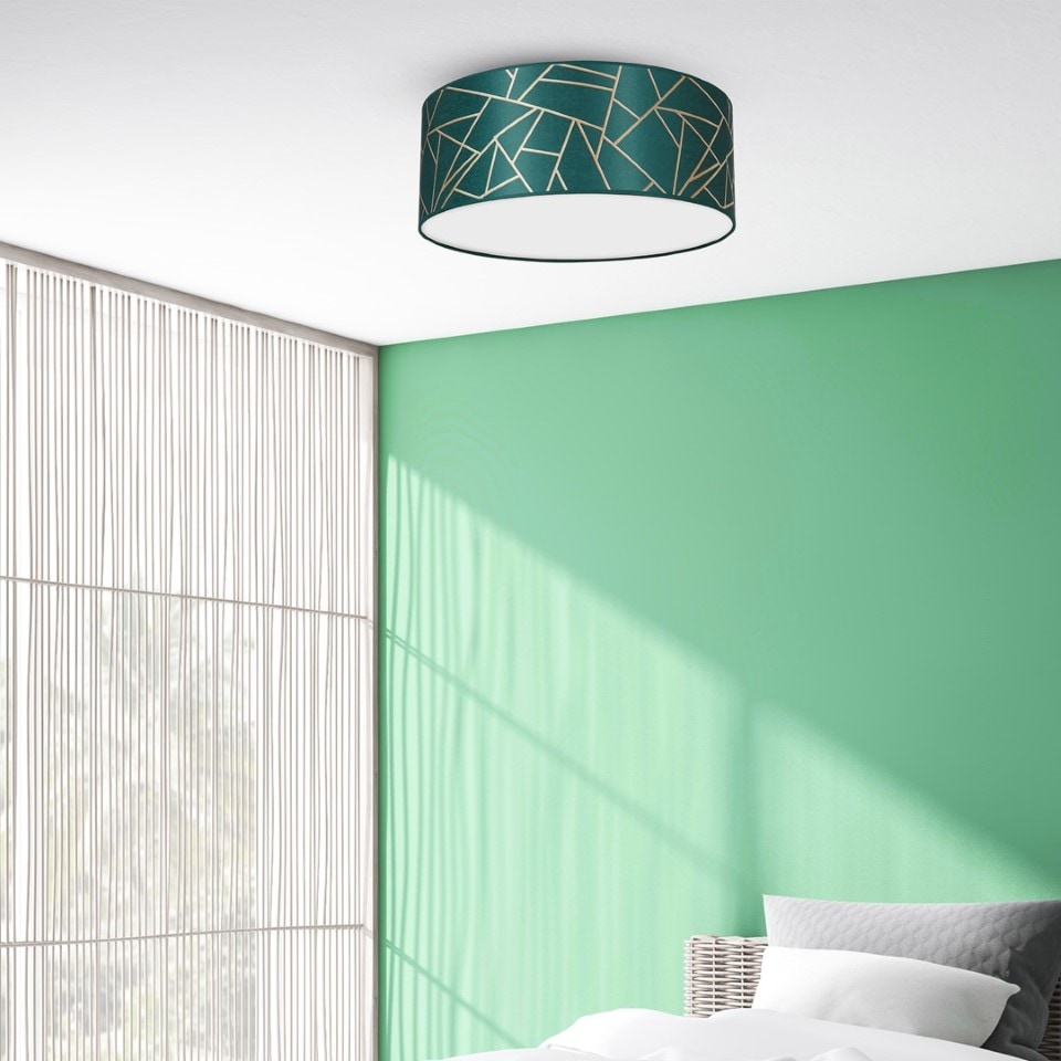 Multi-Light Ceiling Lamp Ziggy with shade Ø40cm Gold Green